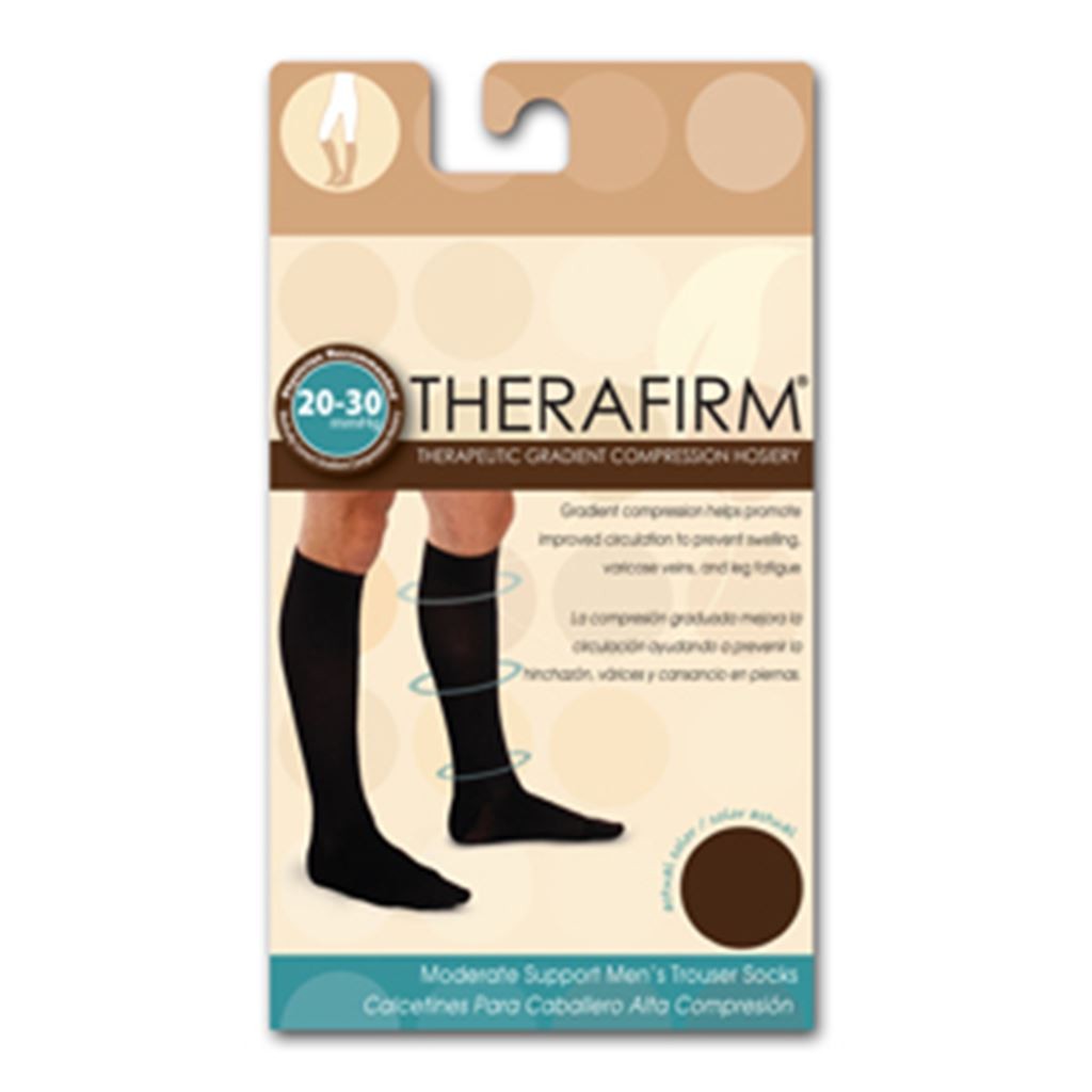 CALCETIN THERAFIRM ALTA COMPRESION (20-30 mmHg) CABALLERO TALLA GRANDE COLOR CAFE