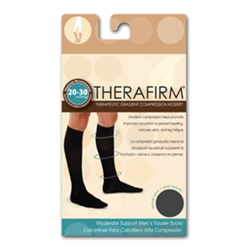 CALCETIN THERAFIRM ALTA COMPRESION (20-30 mmHg) CABALLERO TALLA CHICA COLOR GRIS