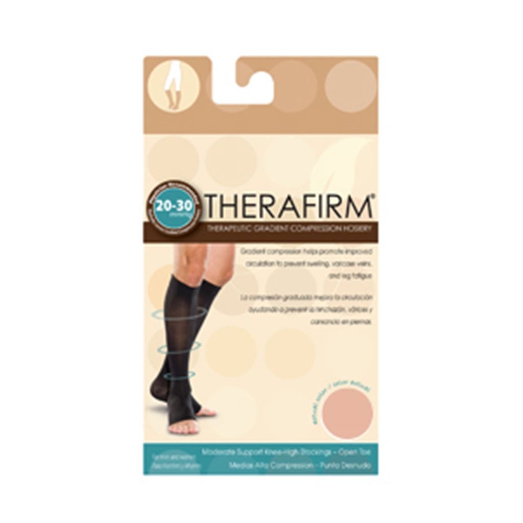 MEDIA THERAFIRM ALTA COMPRESION (20-30 mmHg) PUNTA DESNUDA TALLA MEDIANA COLOR PIEL