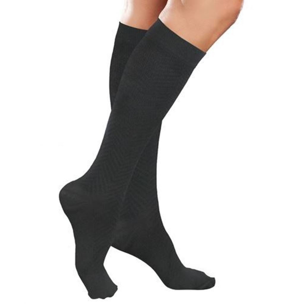 Calcetín Therafirm Alta Compresión (20-30 mmHg) Dama Modelo Sheer Color Negro Talla Grande