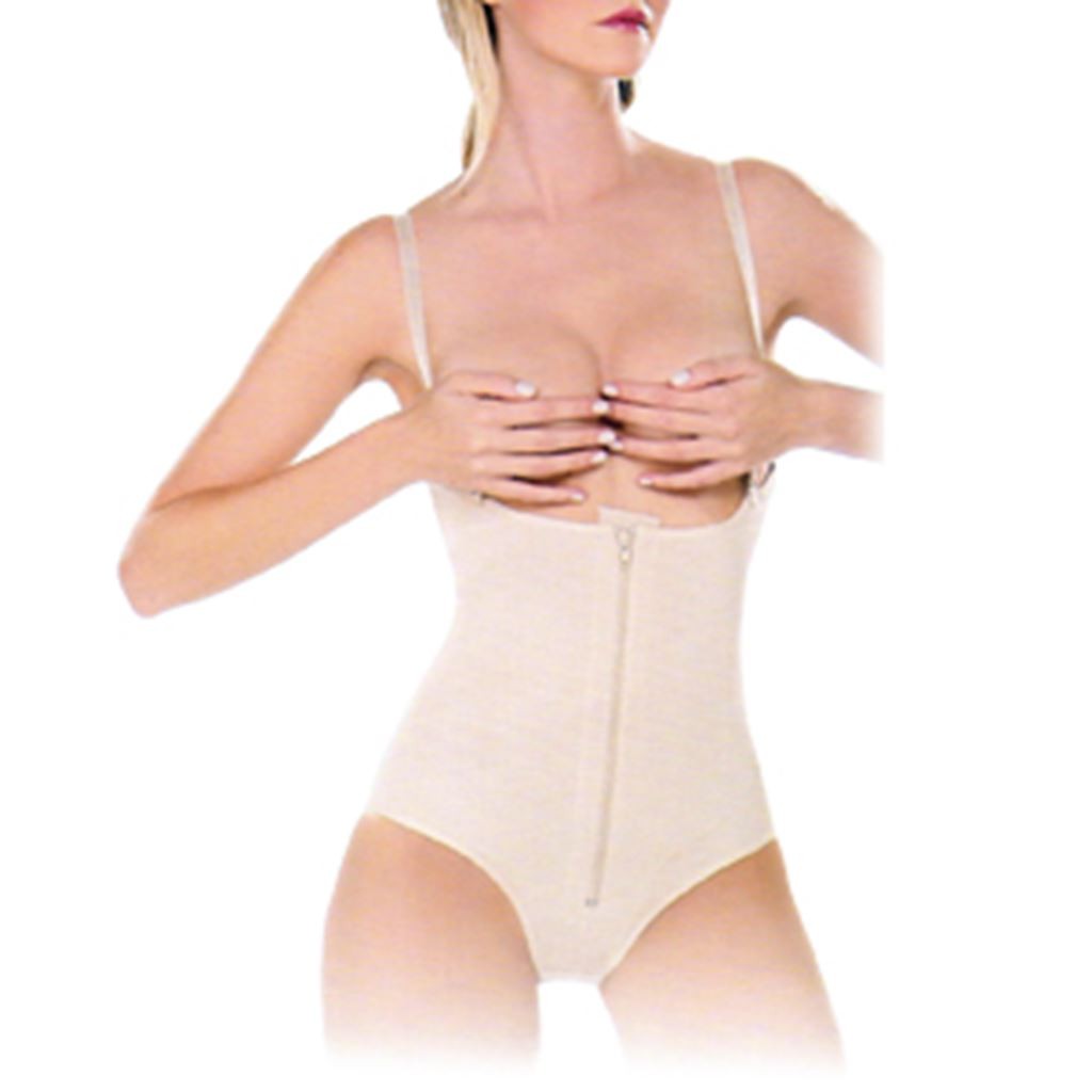 Faja Post Quirúrgica Anne Shantel Corta con Senos Libres Color Beige Talla Chica