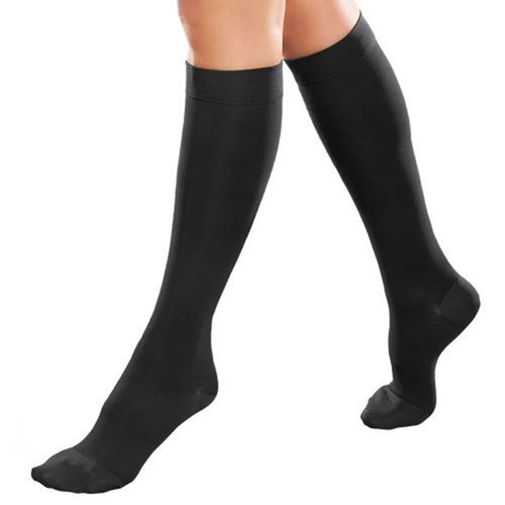 Tobimedia Therafirm Alta Compresión (20-30 mmHg) Modelo Sheer Color Negro Talla Mediana