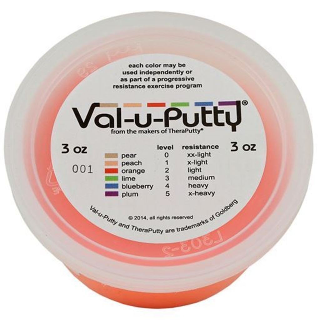 Plastilina Val-u Putty para Ejercicios de Rehabilitación en Mano Resistencia Suave Color Naranja