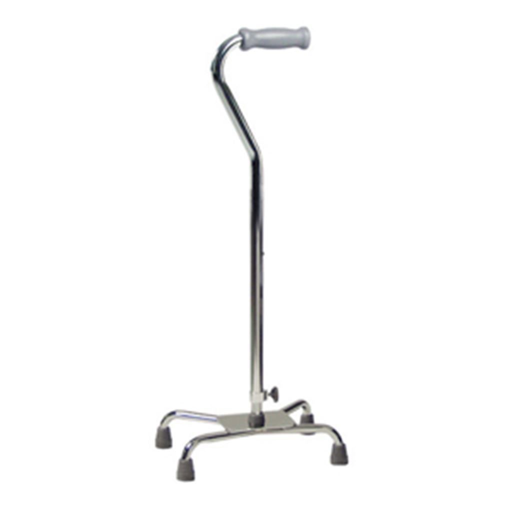 BASTON DE 4 APOYOS LUMEX BASE CHICA MANGO RECTO PLATA