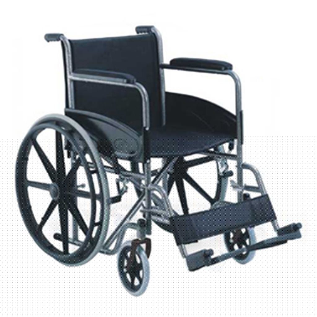 SILLA DE RUEDAS BRAZO FIJO, DESCANSA PIE DESMONTABLE CON ELEVAPIERNAS (VINYL)