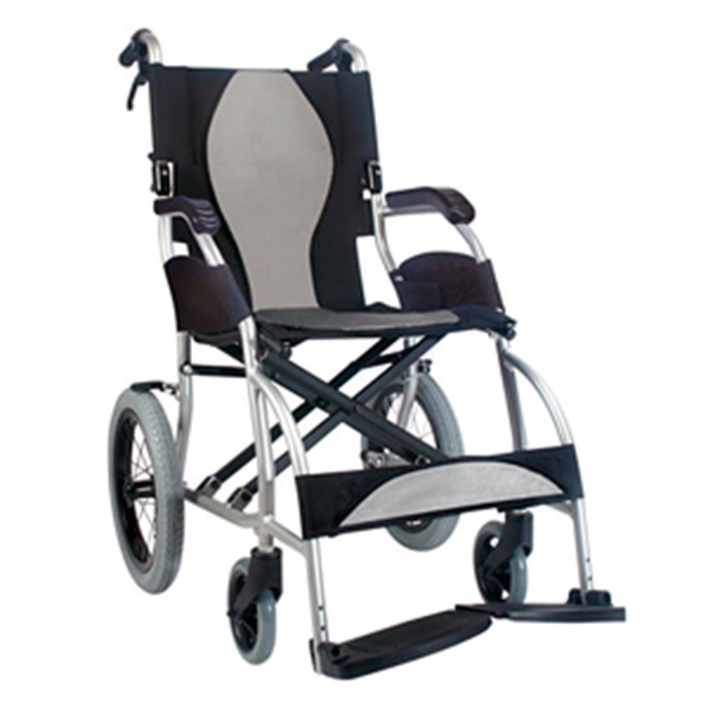 SILLA DE RUEDAS DE TRASLADO ALUMINIO ERGO ELITE DESCANSA PIES Y BRAZO FIJO