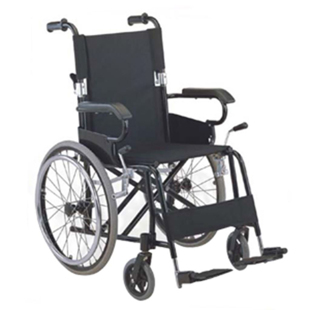 SILLA DE RUEDAS RIDER ALUMINIO LIGERO DESCANSA BRAZOS Y DESCANSA PIES FIJOS