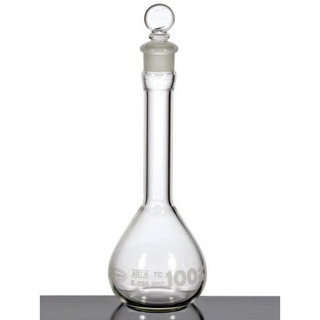 MATRAZ VOLUMETRICO TAP VIDRIO CLASE A ASTM - GLASSCO