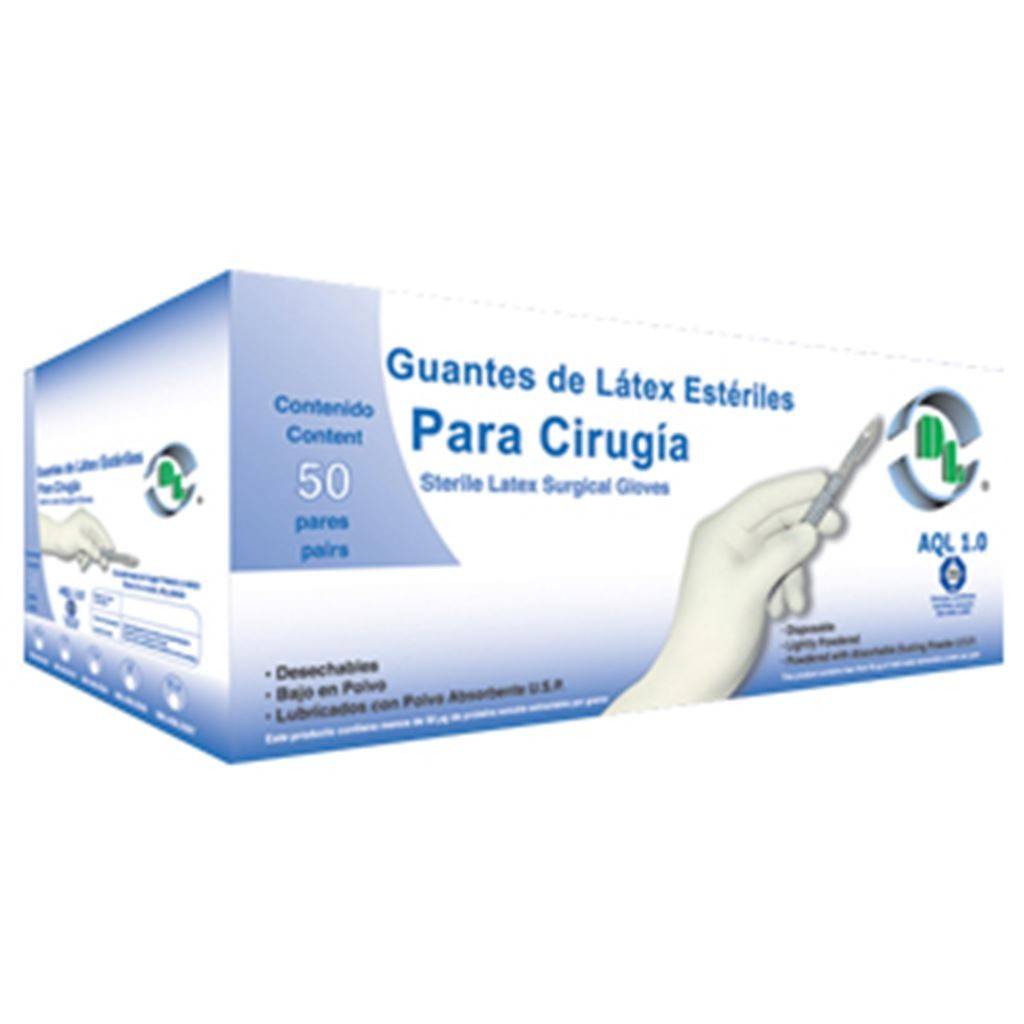 GUANTE DE LÁTEX DESECHABLE PARA CIRUGÍA TALLA 7.5