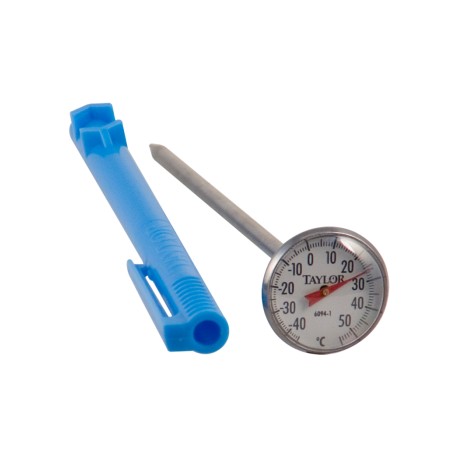 TERMÓMETRO BIMETÁLICO CARÁTULA CIRCULAR 1 Y VASTAGO 5 (-10 A 110 grados C)