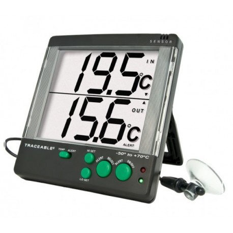 TERMÓMETRO DIGITAL DE NÚMEROS GRANDES Y ALARMA - CONTROL COMPANY
