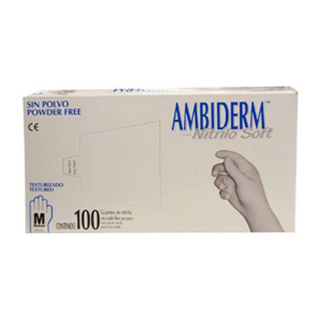 GUANTES AMBIDERM DE NITRILO NO ESTERIL AZUL GD CAJA CON 100PI