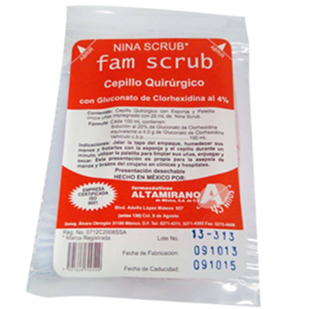 Cepillo Quirúrgico Altamirano Fam Scrub con Germisin Espuma (Yodopovidona)