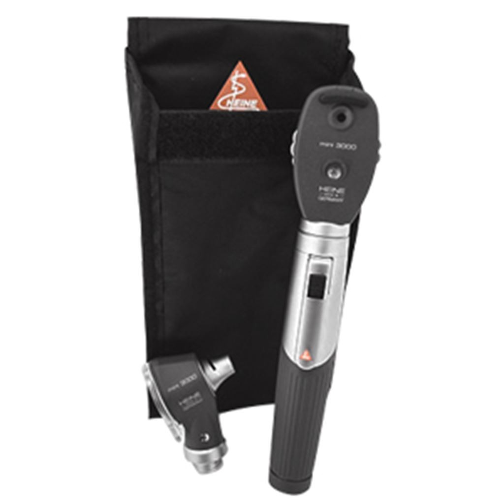 EQUIPO DE DIAGNOSTICO MINI 3000 CON 1 MANGO, 2 CABEZALES Y ESTUCHE SUAVE. NEGRO.