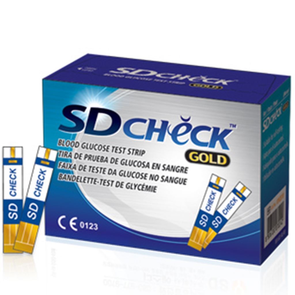 TIRAS REACTIVAS PARA GLUCOMETRO SD CHECK CAJA CON 50 PIEZAS