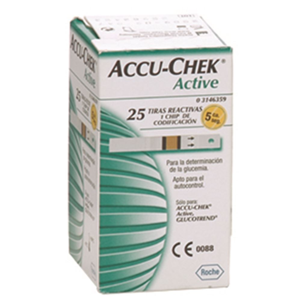 TIRAS REACTIVAS ACCU-CHEK ACTIVE GLUCOSA 25 TIRAS
